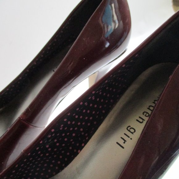 *Madden Girl Burgundy Patent Getta Squared Boxed Toe Pumps - Picture 5 of 9